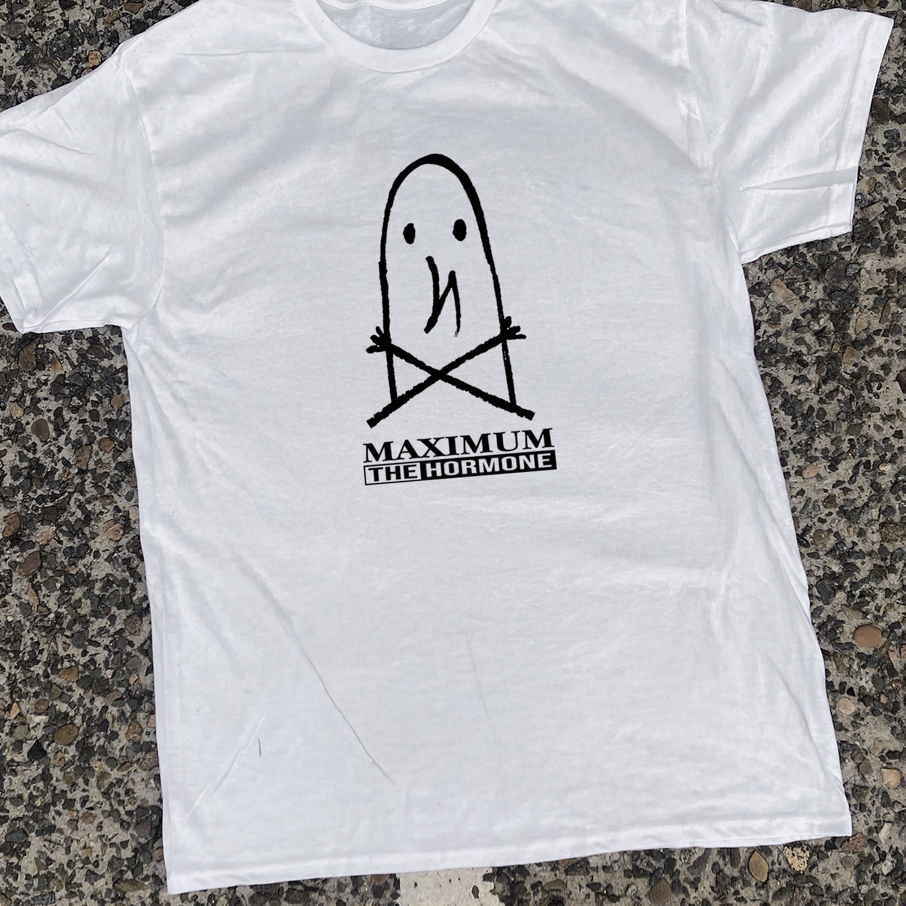 'PUNPUN X MAXIMUM THE HORMONE' WHITE VINTAGE PARODY TEE