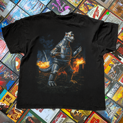 MECHA GODZILLA 'THE TERROR' BLACK GRAPHIC T-SHIRT
