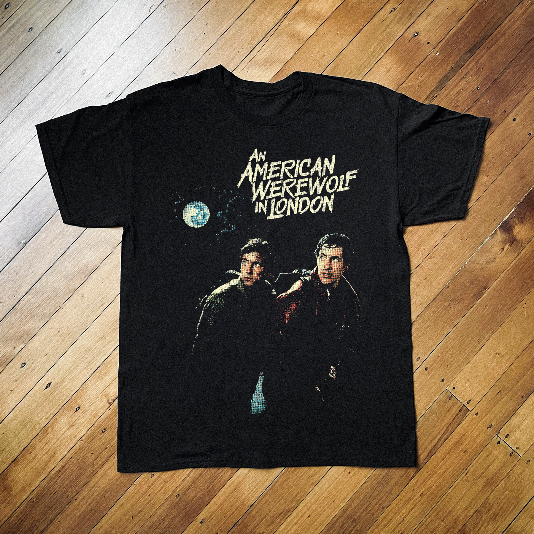 AN AMERICAN WEREWOLF IN LONDON VINTAGE BLACK T-SHIRT