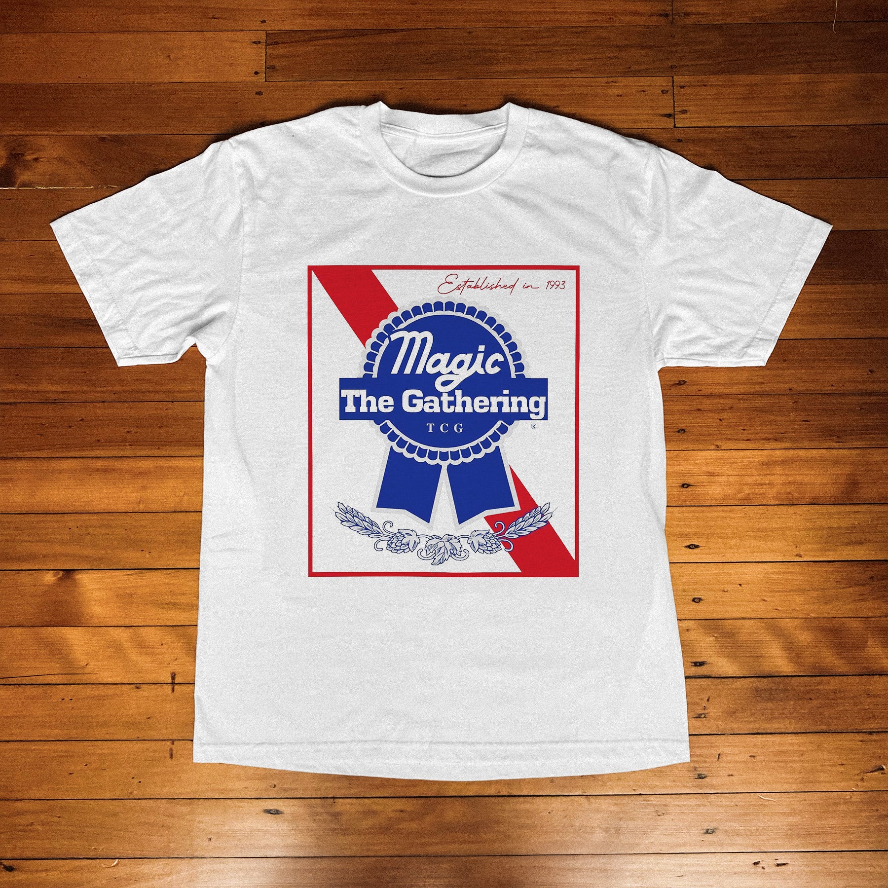 Magic the Gathering Pabst Parody White Tee – Parallel