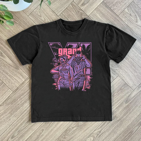 Lucia And Jason Promo Black Tee