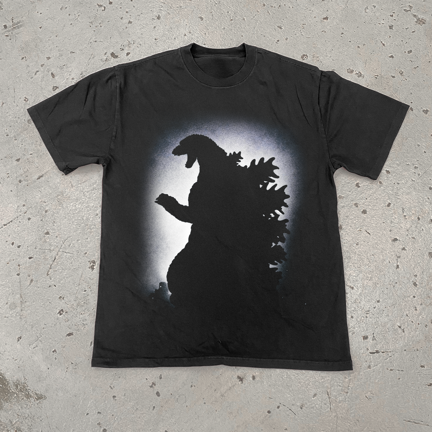 GODZILLA 'AURA' HEAVYWEIGHT FADED BLACK T-SHIRT