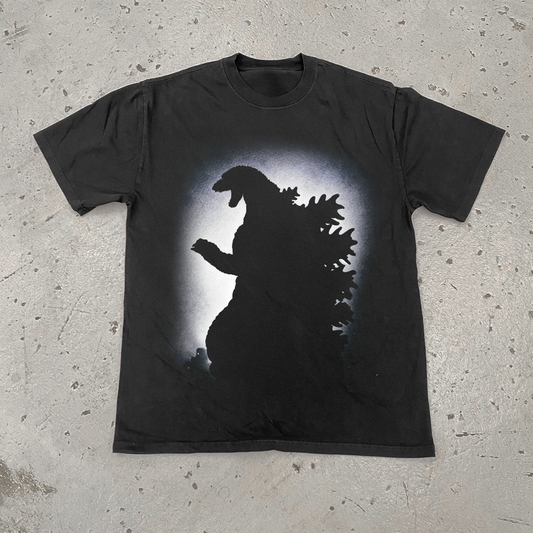 GODZILLA 'AURA' HEAVYWEIGHT FADED BLACK T-SHIRT