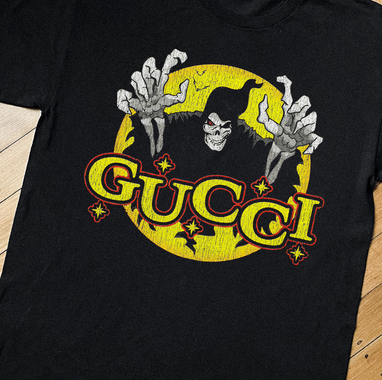 SPIRIT GUCCIWEEN VINTAGE BLACK T-SHIRT