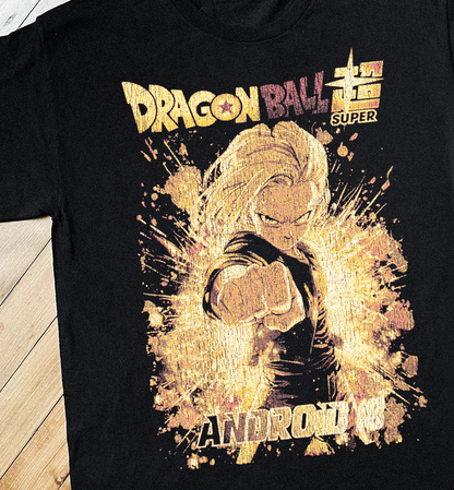 DRAGON BALL Z ANDROID 18 VINTAGE BLACK T-SHIRT