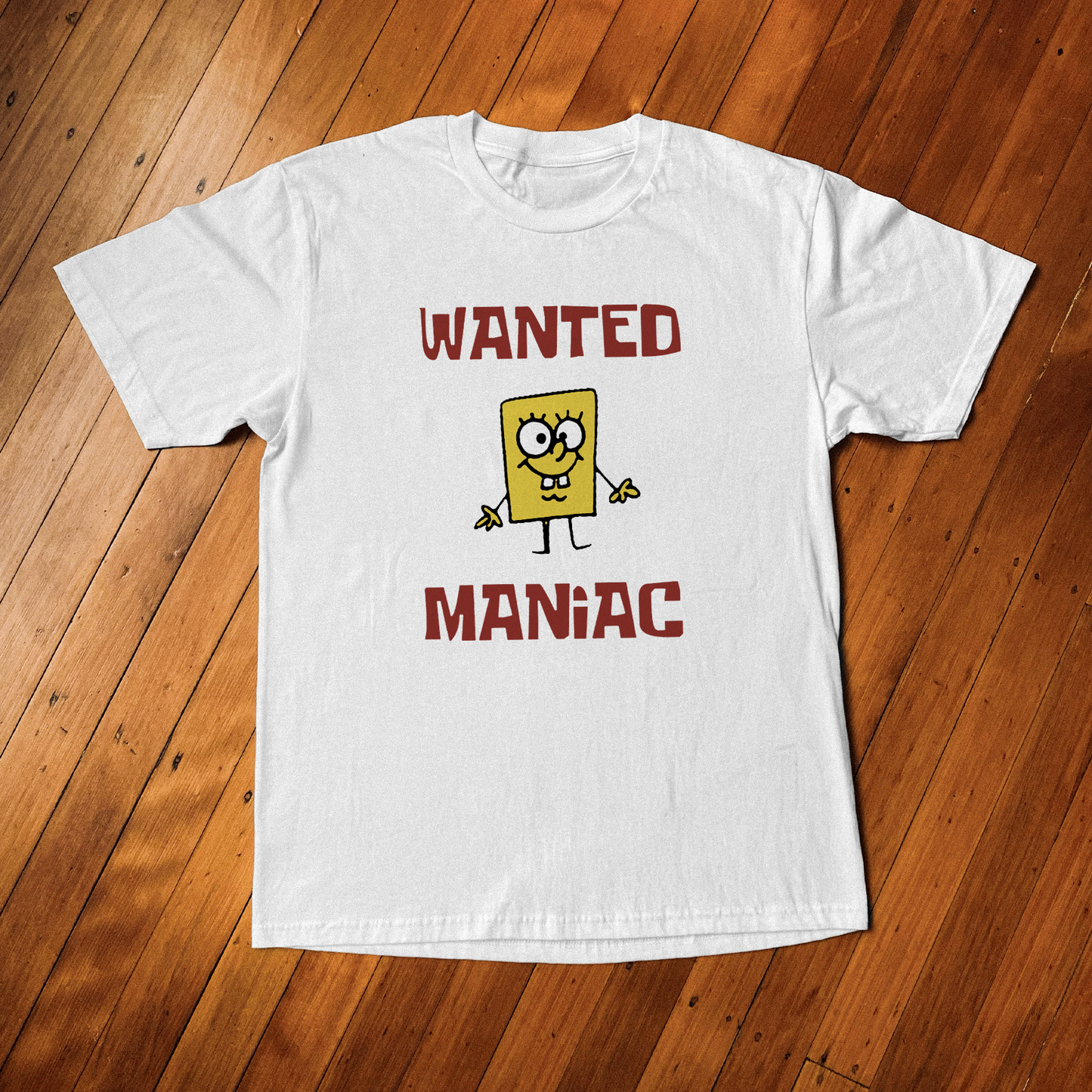 SPONGE 'WANTED MANIAC' WHITE T-SHIRT