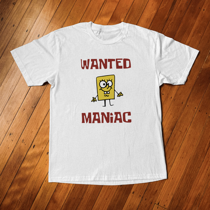 SPONGE 'WANTED MANIAC' WHITE T-SHIRT