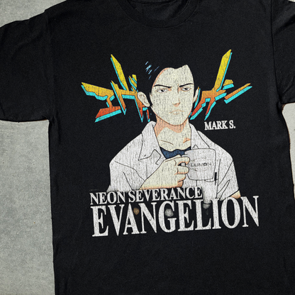 NEON SEVERANCE EVANGELION MASHUP BLACK T-SHIRT
