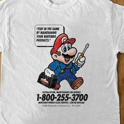 Mario Nintendo Maintenance White Tee