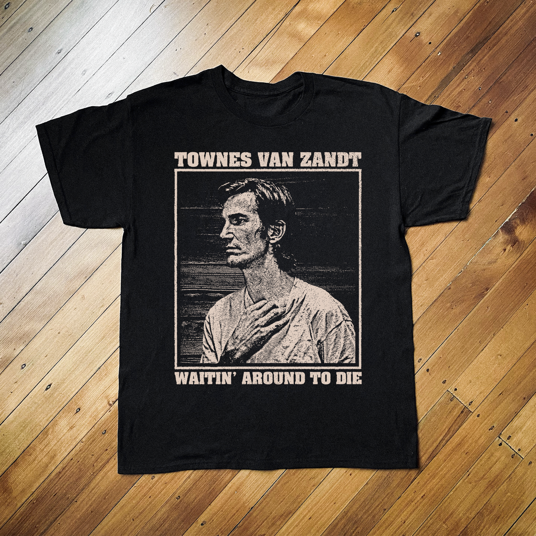 TOWNES VAN ZANDT BLACK T-SHIRT