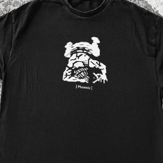 Pheonix 'Flat Man' Vintage Washed Black Tee