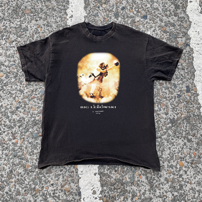 IRREVERENT 'LEBOWSKI OVERRATED' WASHED BLACK TEE