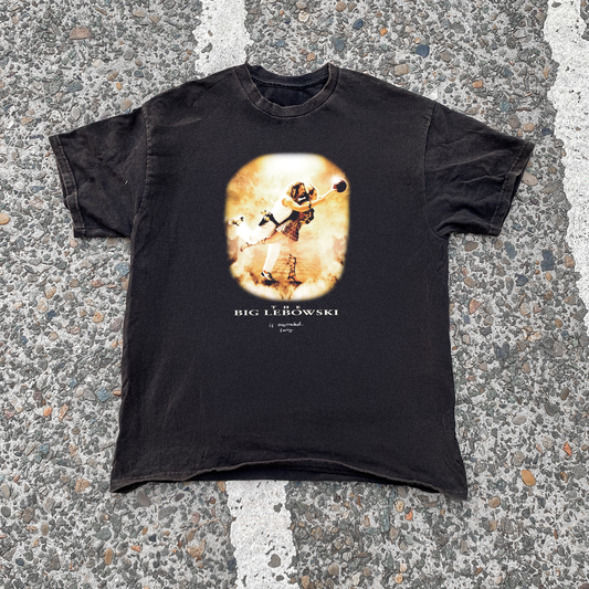 IRREVERENT 'LEBOWSKI OVERRATED' WASHED BLACK TEE