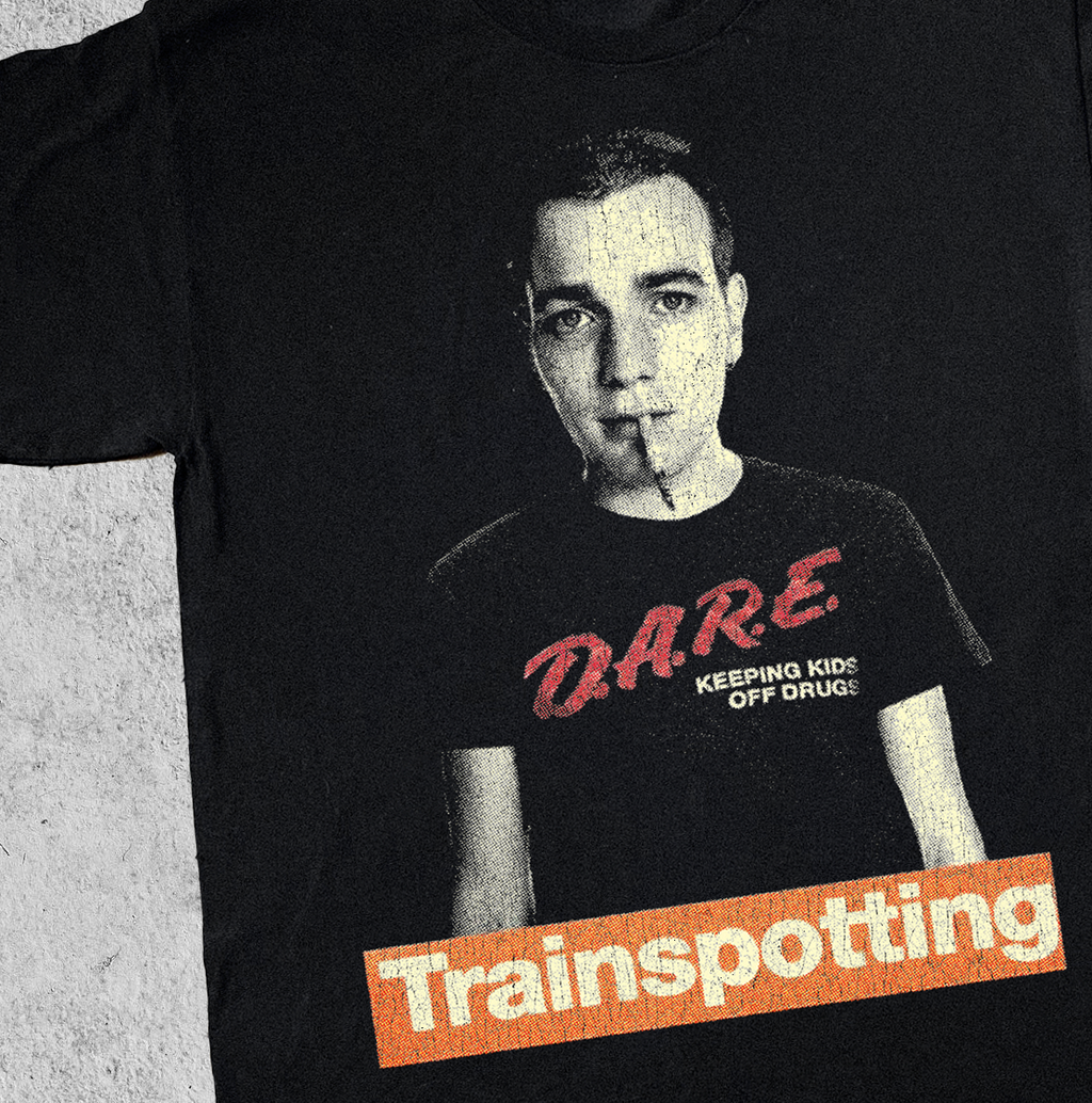 TRAINSPOTTING CHOOSE D.A.R.E. PARODY BLACK T-SHIRT