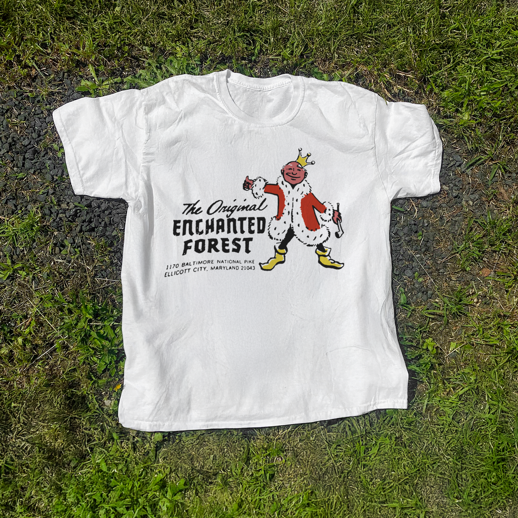 'ENCHANTED FOREST' BALTIMORE WASHED WHITE T-SHIRT