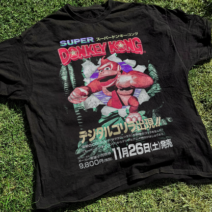 Vintaged 'Super Donkey Kong' Japanese SNES Washed Black Tee