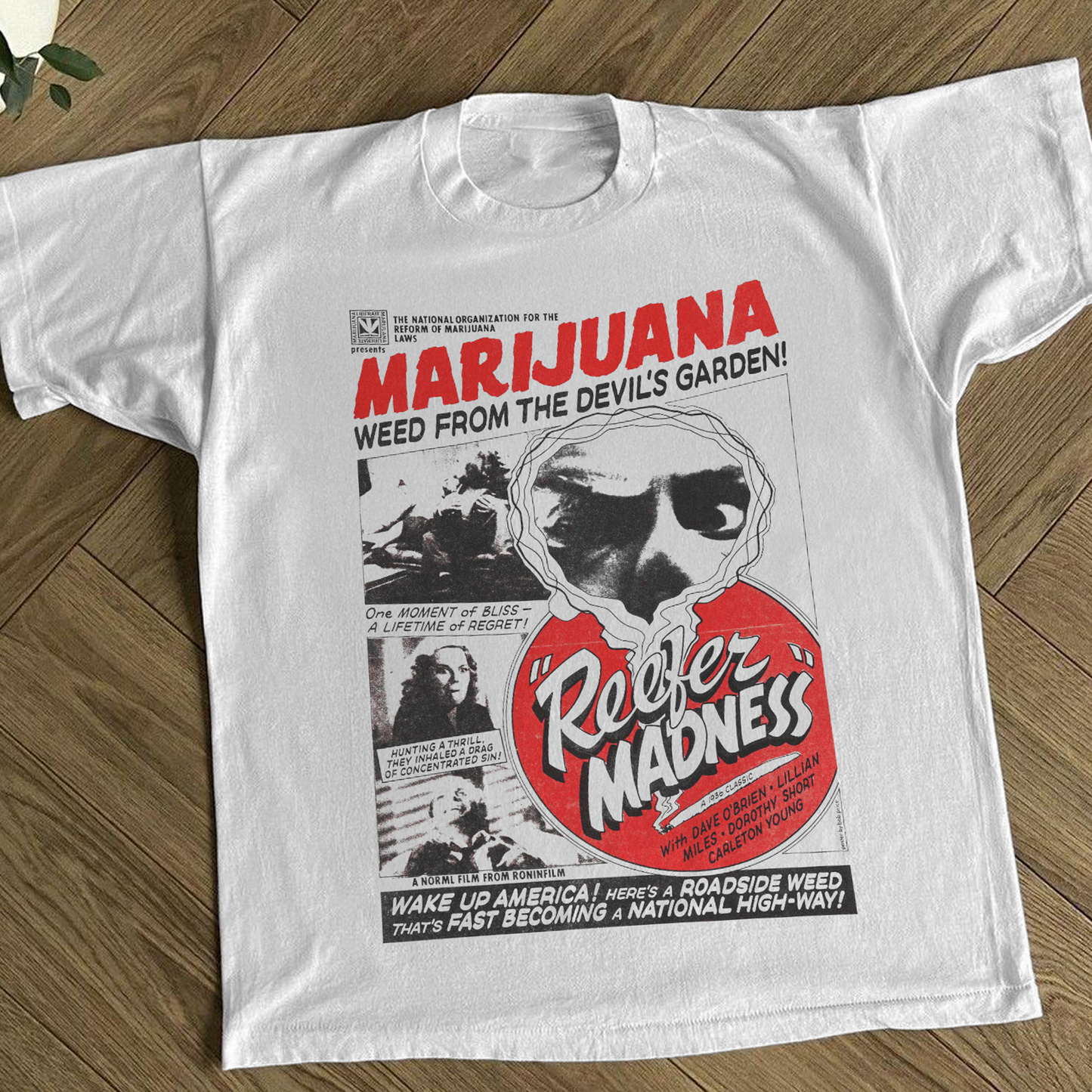 Badass 'Reefer Madness' Promo Tee Vintage Washed White Tee