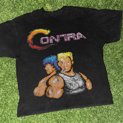 NES 'Contra' Title Tee Vintage Black Tee