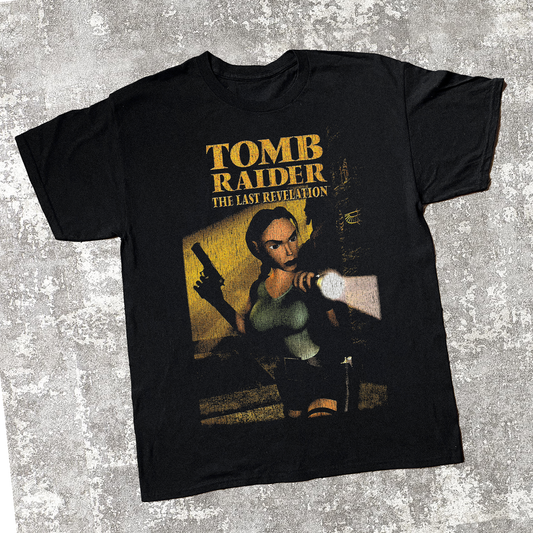 '99 TOMB RAIDER THE LAST REVELATION PS1 BLACK T-SHIRT