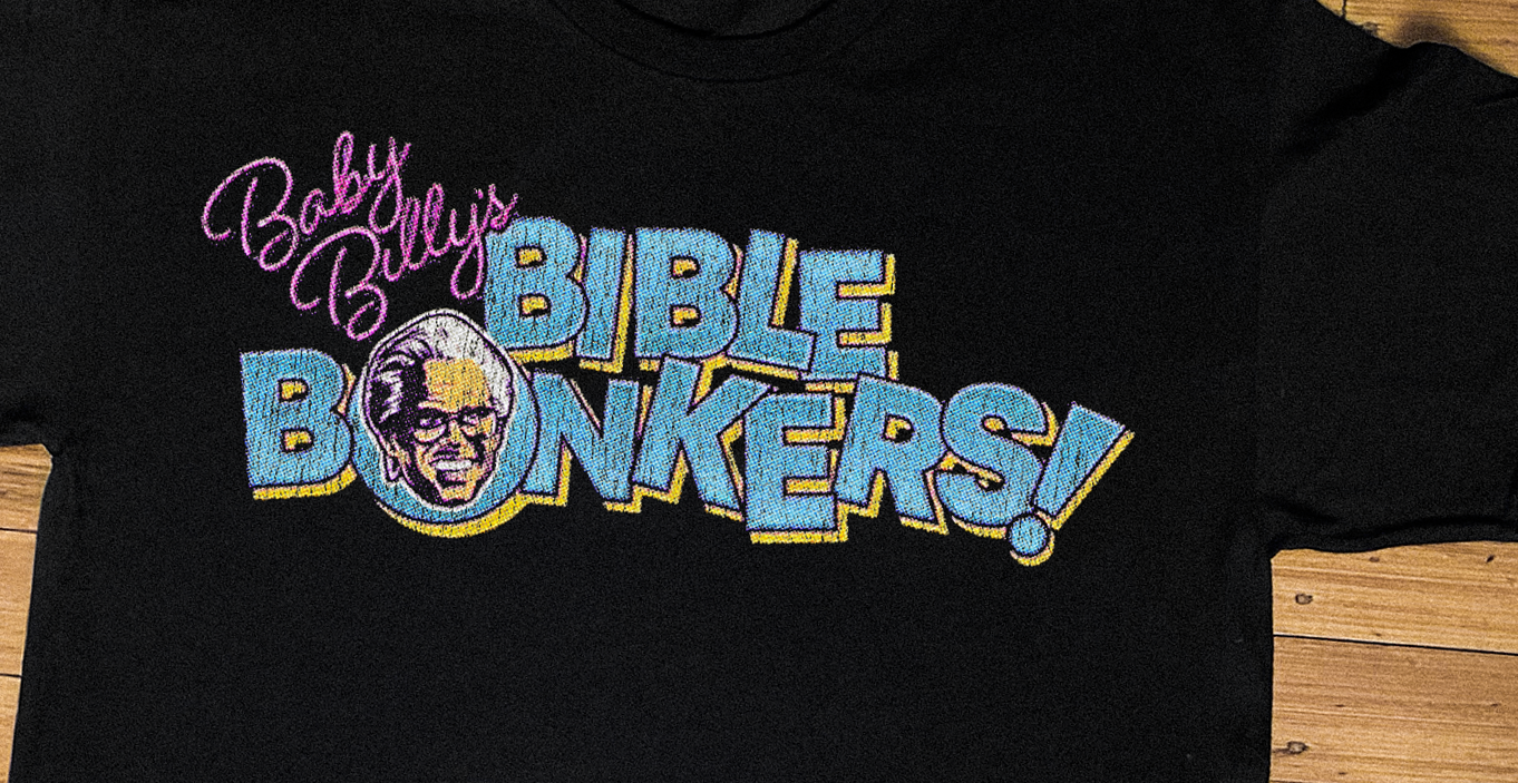 THE RIGHTEOUS GEMSTONES BABY BILLY'S BIBLE BONKERS BLACK T-SHIRT