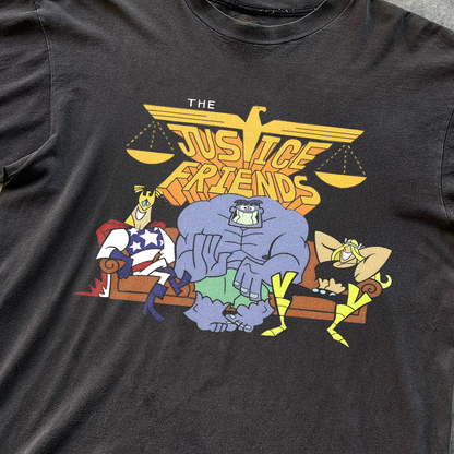 'THE JUSTICE FRIENDS' DEXTER CN BLACK VINTAGE WASHED TEE