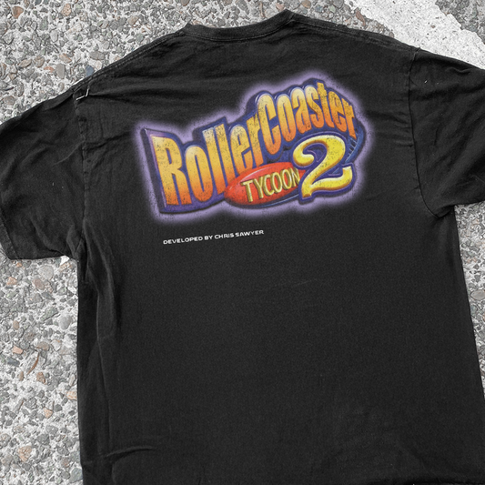 'ROLLERCOASTER TYCOON 2' VINTAGE WASH BLACK TEE