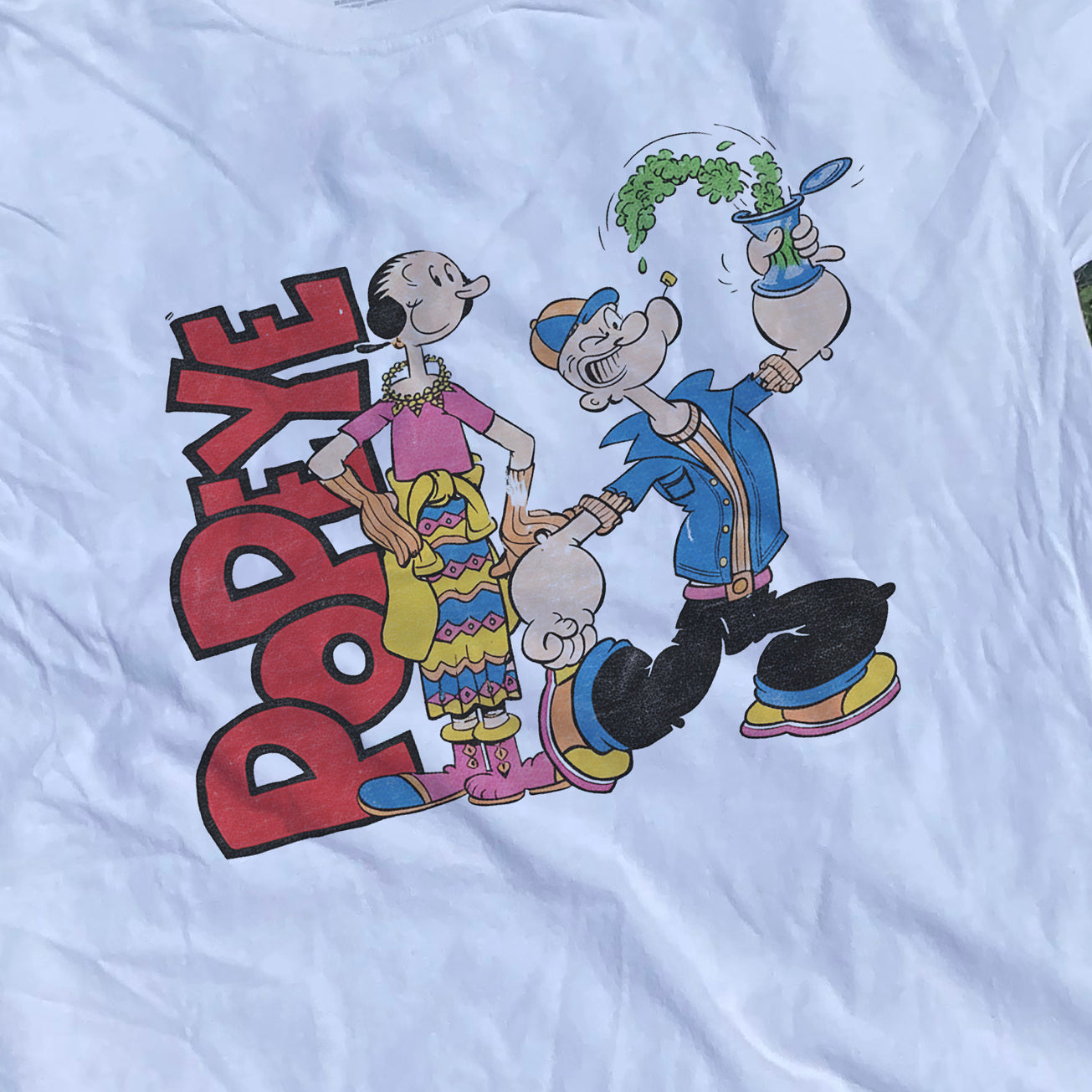 Popeye The Sailor Man 90s Washed White T-shirt
